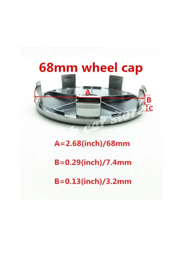 فورد أغطية مركز عجلات السيارة مقاس 68 مم باللون الأسود لسيارات فورد | طقم 4 قطع | تركيب سهل - Image 3